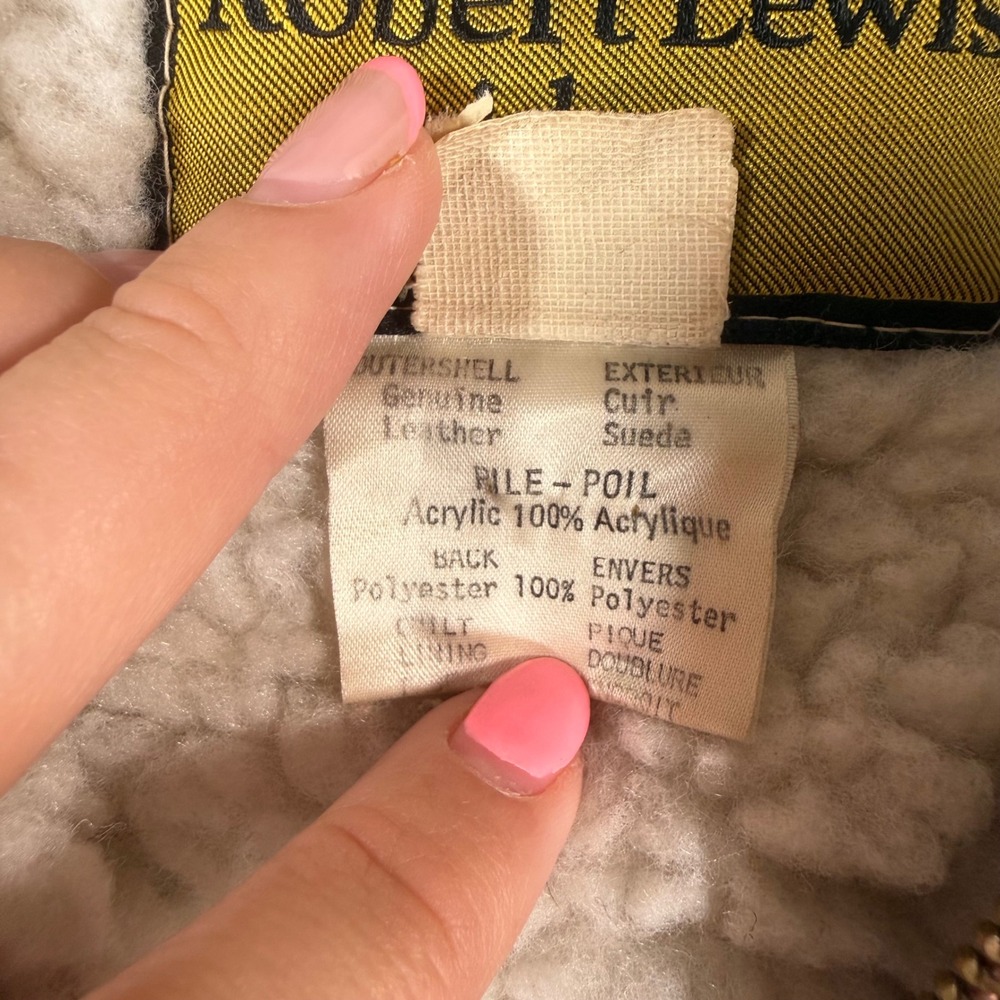Robert Lewis Jacket Women 42 Brown Vintage 70s Suede Parka Hooded Shearling - Picture 4 of 14